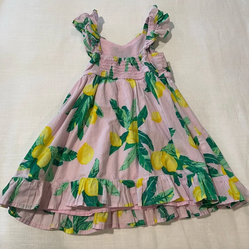 Crewcuts by J Crew Pink and Green Ruffled Tiered Sundress